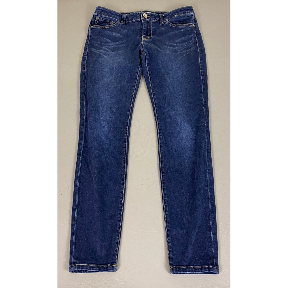 Cabi Skinny Jeans Women's Size 4 Blue Dark Wash Stretch‎ Whiskered Denim